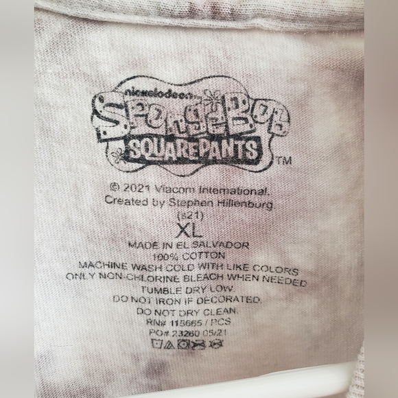 Spongebob Tie Dye XL Tee "Weird. Don't Care" - Picture 4 of 5